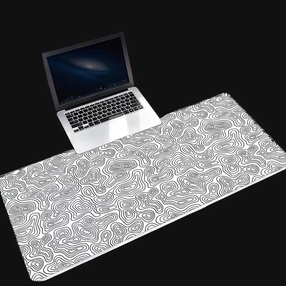 Tapis souris topographique TerragridX900 Blanc et Noir - Style monochrome pour setups modernes | Ignix Gaming